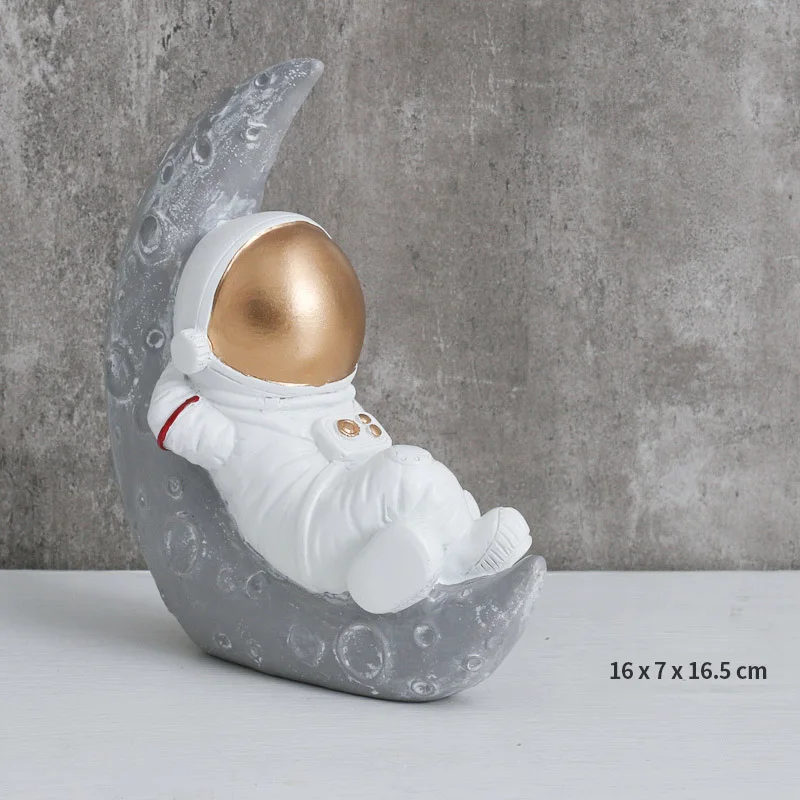 A04 16x7x16.5cm Творческий прекрасный современный астронавт миниатюрная Статуэтка из смолы ремесло домашний сад мода Настольный предметы мебели Свадебный декор - Цвет: A04 16x7x16.5cm