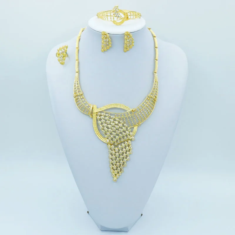 

2021 модный Изысканный Благородный золотистый жемчужный комплект ювелирных изделий оптовая продажа банкетные свадебные женские аксессуары ...