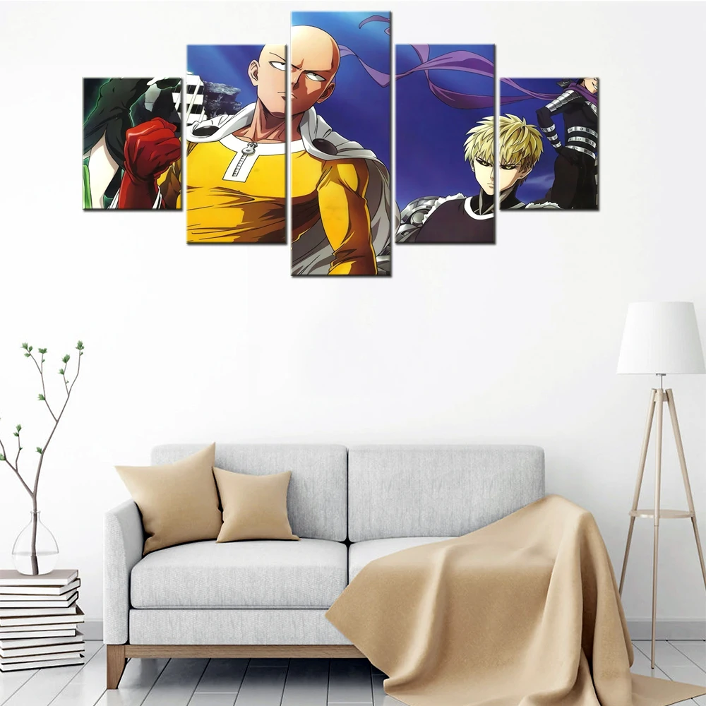 

Wall Picture 5 Piece Canvas Patings Anime One Punch Man Posters Modern Art Bedroom Decoration Teenager Home Room Decor Picture