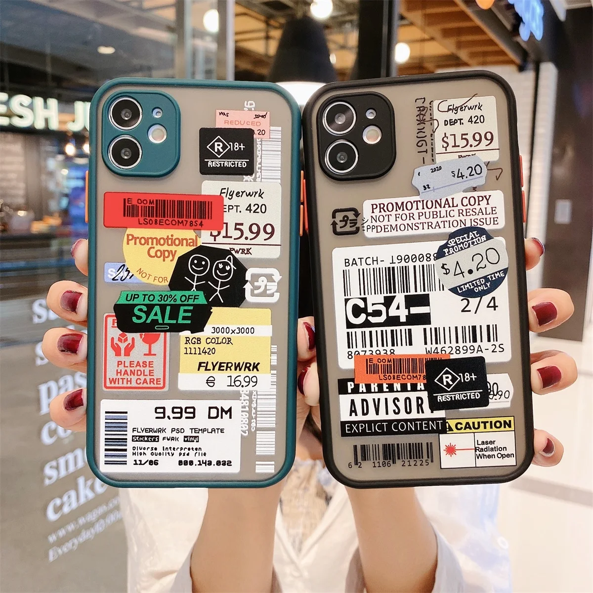 Роскошный чехол для телефона в стиле ретро с этикеткой штрих кода iPhone 11 12 Pro X XR XS Max