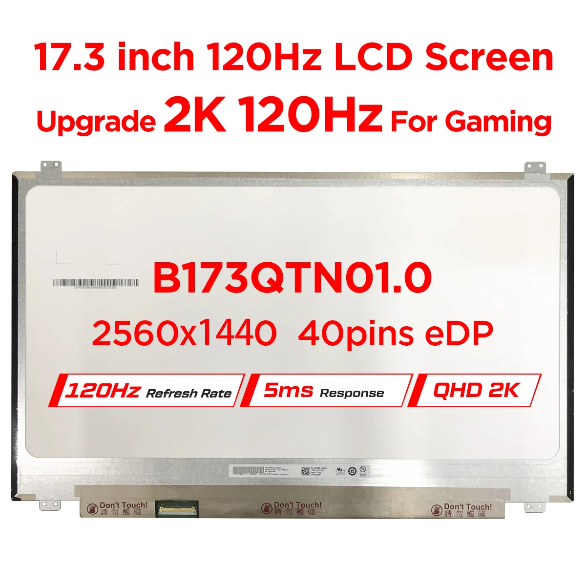 Экран для ноутбука 17 3 &quot120 Гц B173QTN01.0 B173QTN01.1 B173QTN01.2 B173QTN01.4 B173QTN01.5 QHD 2560x144 0 ЖК-дисплей