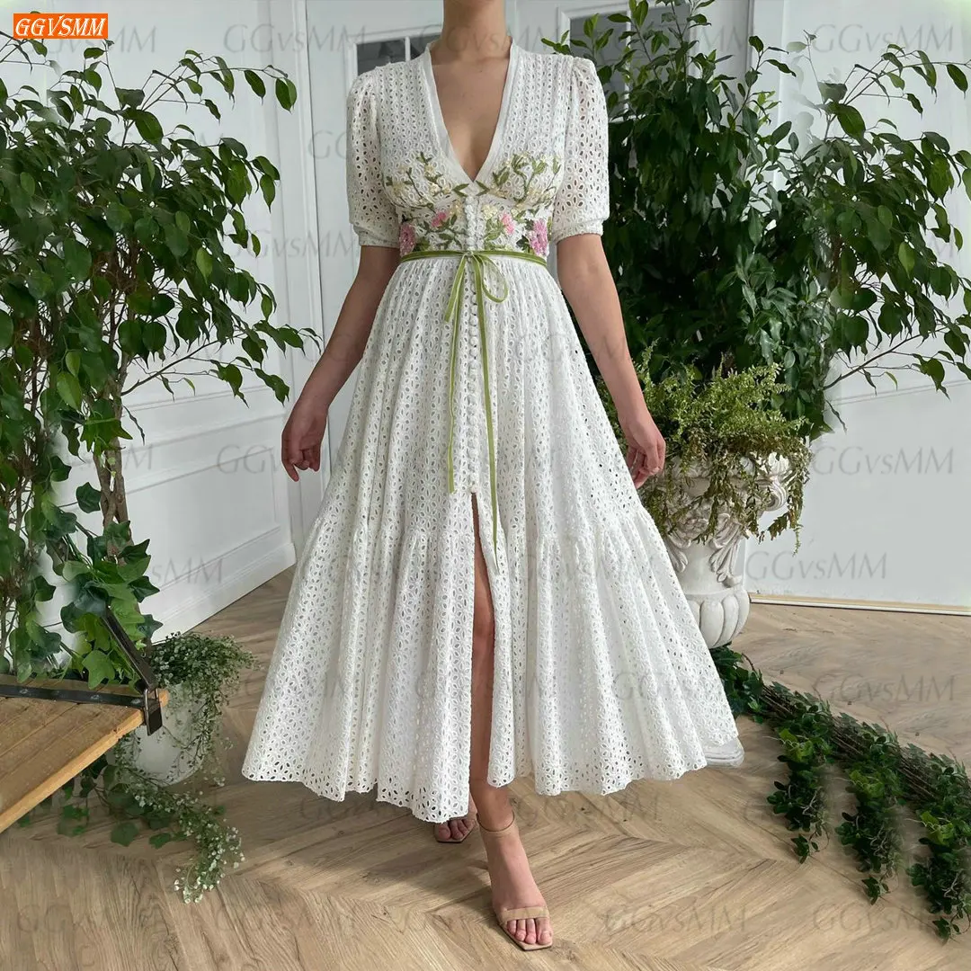 

Ivory V Neck Prom Dresses 2021 vestidos de fiesta largos elegantes de gala Custom Made Women Party Gown A Line Lace robes de bal