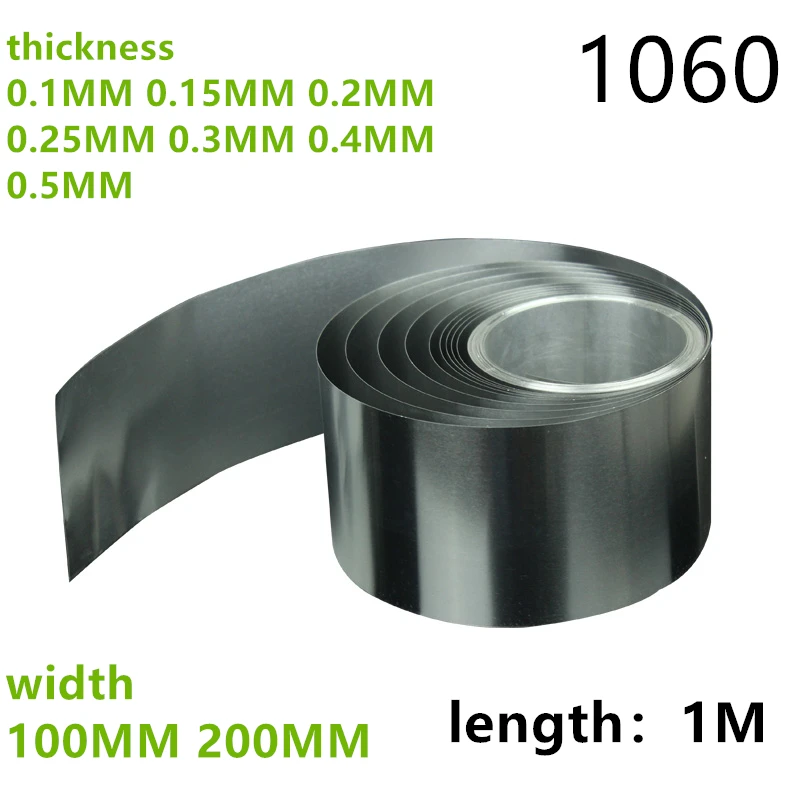 

1060 Aluminum Foil Strip width 100MM 200MM thick 0.1/0.15/0.2/0.25/0.3/0.4/0.5MM AL Thin Sheet Plate for DIY Material Washer 1M