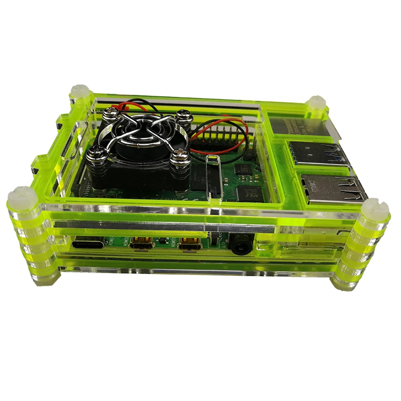 

Raspberry Pi 4 Case Pi 4 B Case with Cooling Fan, Raspberry Pi 4 Heatsink Acrylic Case for Raspberry Pi 4 Model B/Pi 4 B
