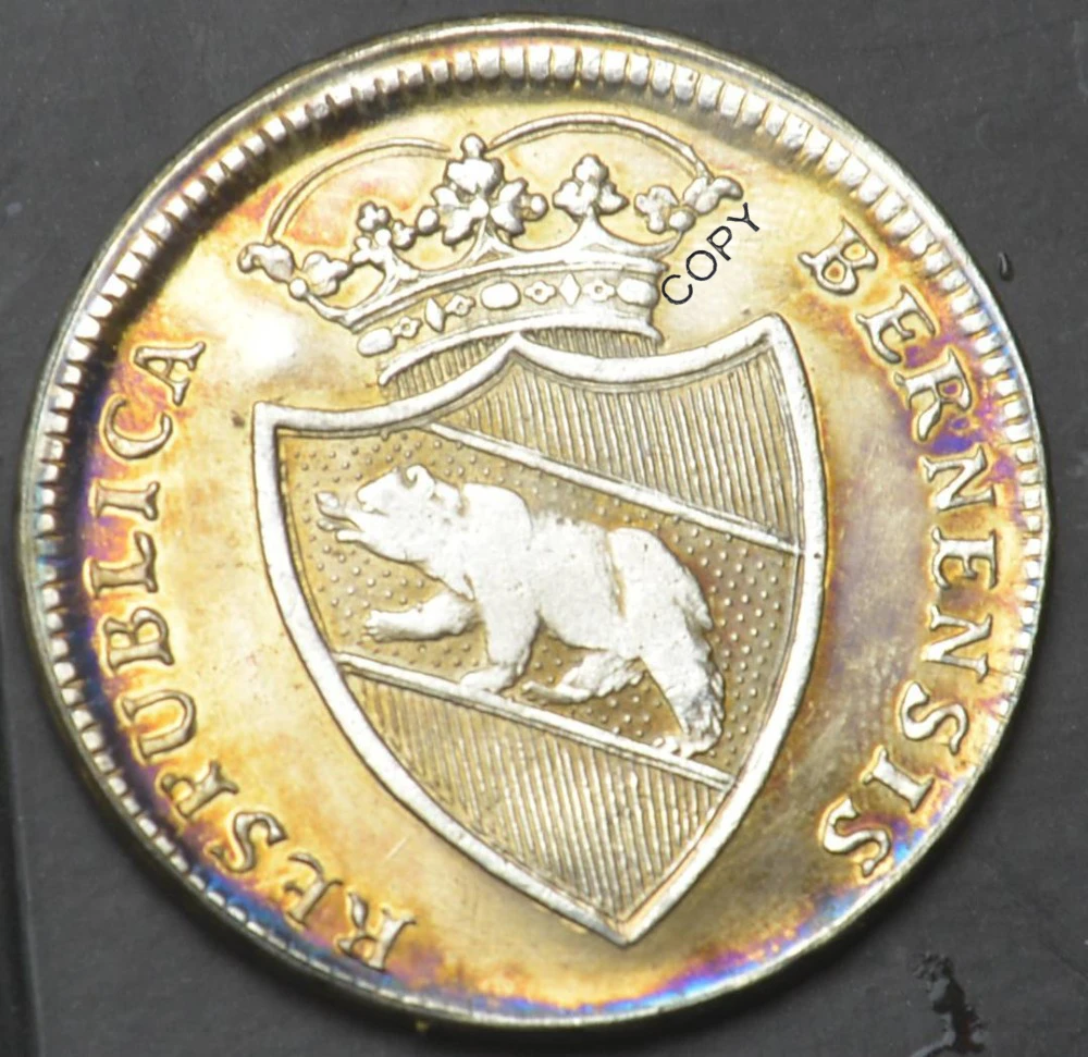 Швейцарские монеты 1797 латунные посеребренные копия мира Берн швейцарский