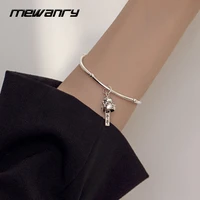 mewanry 925 stamp bracelet for women new trend charm sweet couples creative cute lucky cat pendant party jewelry gifts