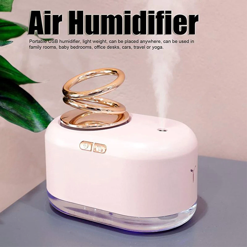 

Newl настольное двойные кольца увлажнитель с светильник распылитель воды с динамическими наушниками кольцо воздуха USB мини-увлажнитель для д...