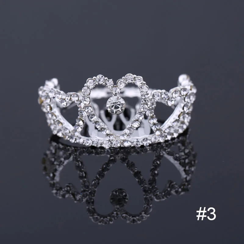 Model 3 TDQUEEN мини круглые диадемы и короны с гребнем посеребренные хрустальные стразы свадебные аксессуары для волос для женщин - Окраска металла: Model 3