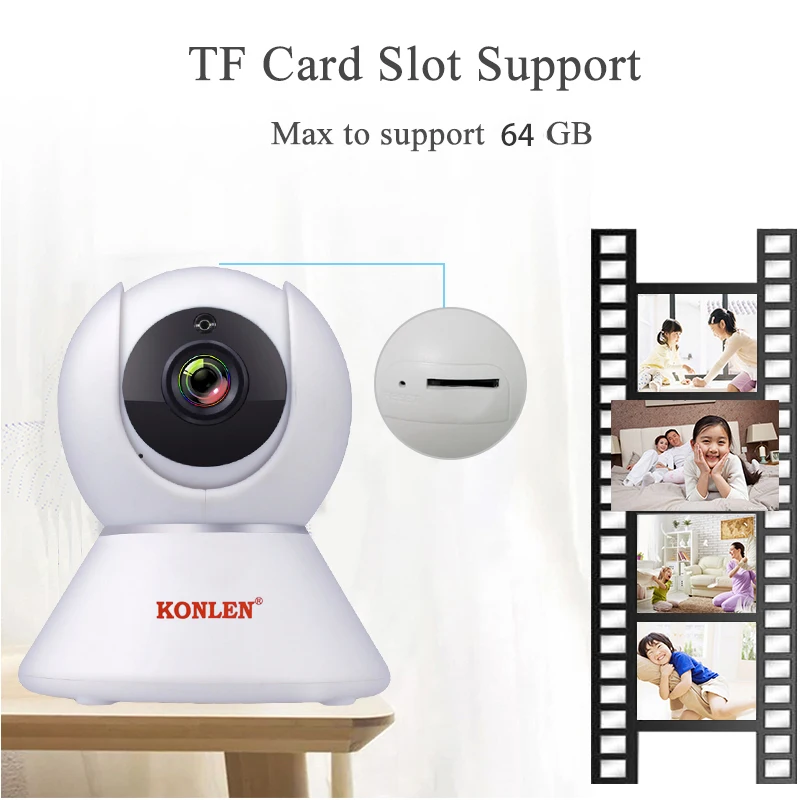 Ip-камера KONLEN Tuya, wifi, смарт-приложение, 1080 P, HD CCTV, Onvif, ночное беспроводное охранное видеонаблюдение, Google Home Alexa, совместимо