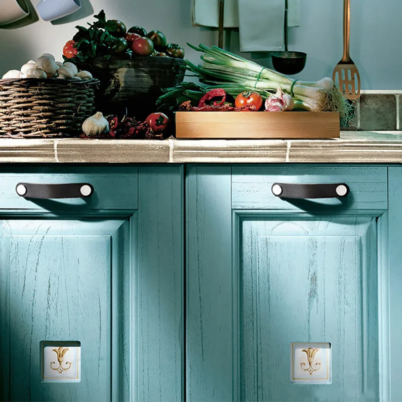 1 шт. современные мягкие кожаные ручки для шкафов KK &amp inking минималистичные