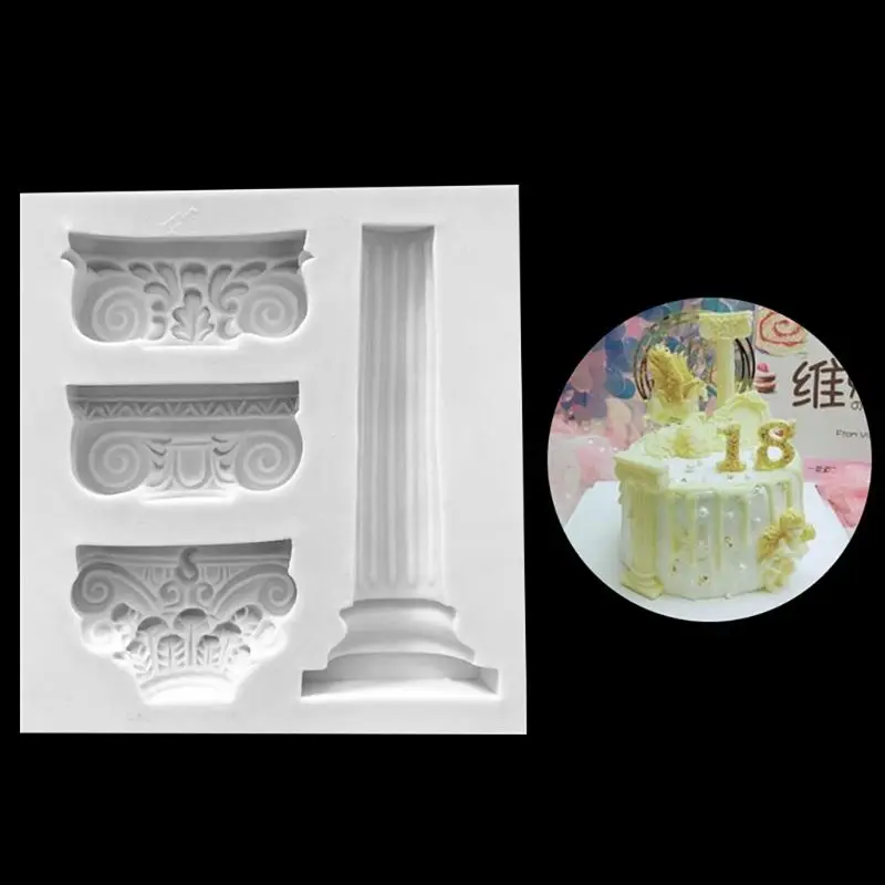 

European Retro-Roman Column Patterns Silica gel Sugar molds DIY Chocolate Cake Decorative Baking Tool W0YD