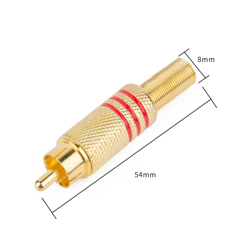 1 шт. Позолоченный разъем RCA Штекерный аудио-разъем с протектором кабеля |