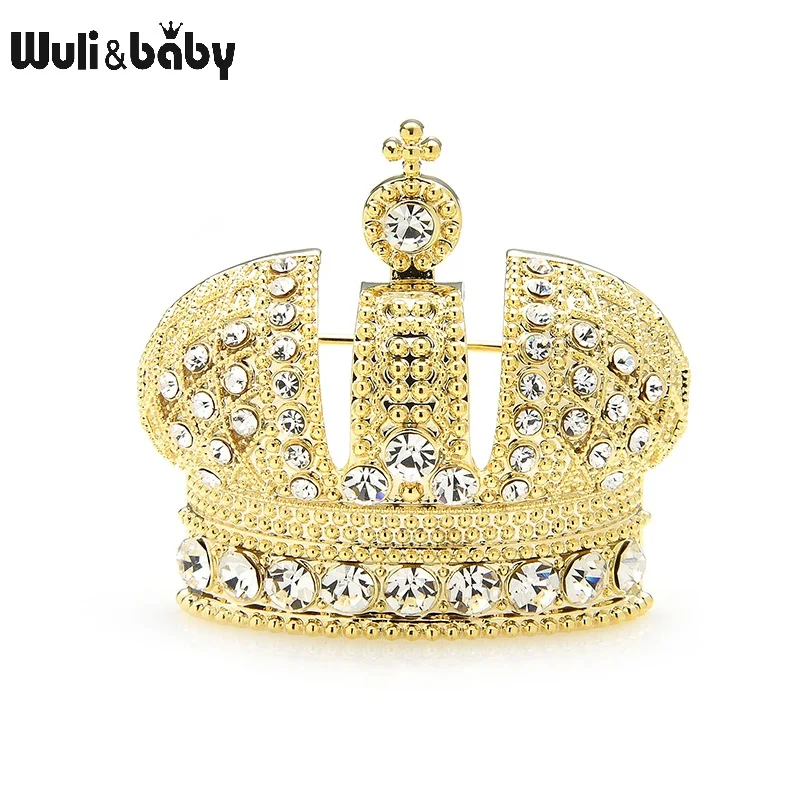Женская брошь в форме короны Wuli & baby Классическая 2 цвета повседневная для