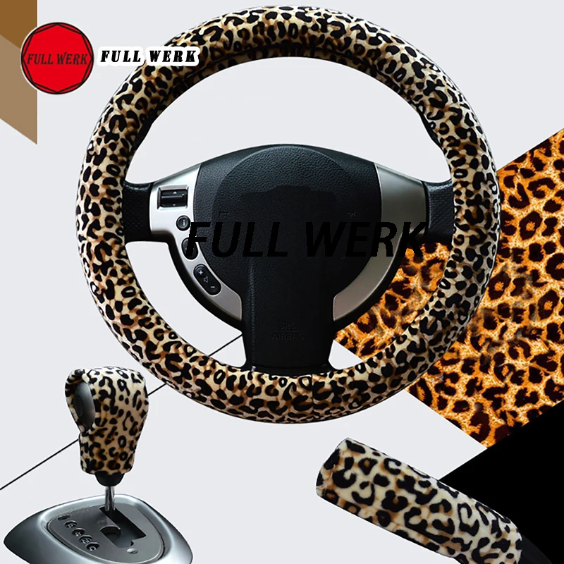Чехол на руль с леопардовым принтом для девочек чехол из короткого плюша руля 38