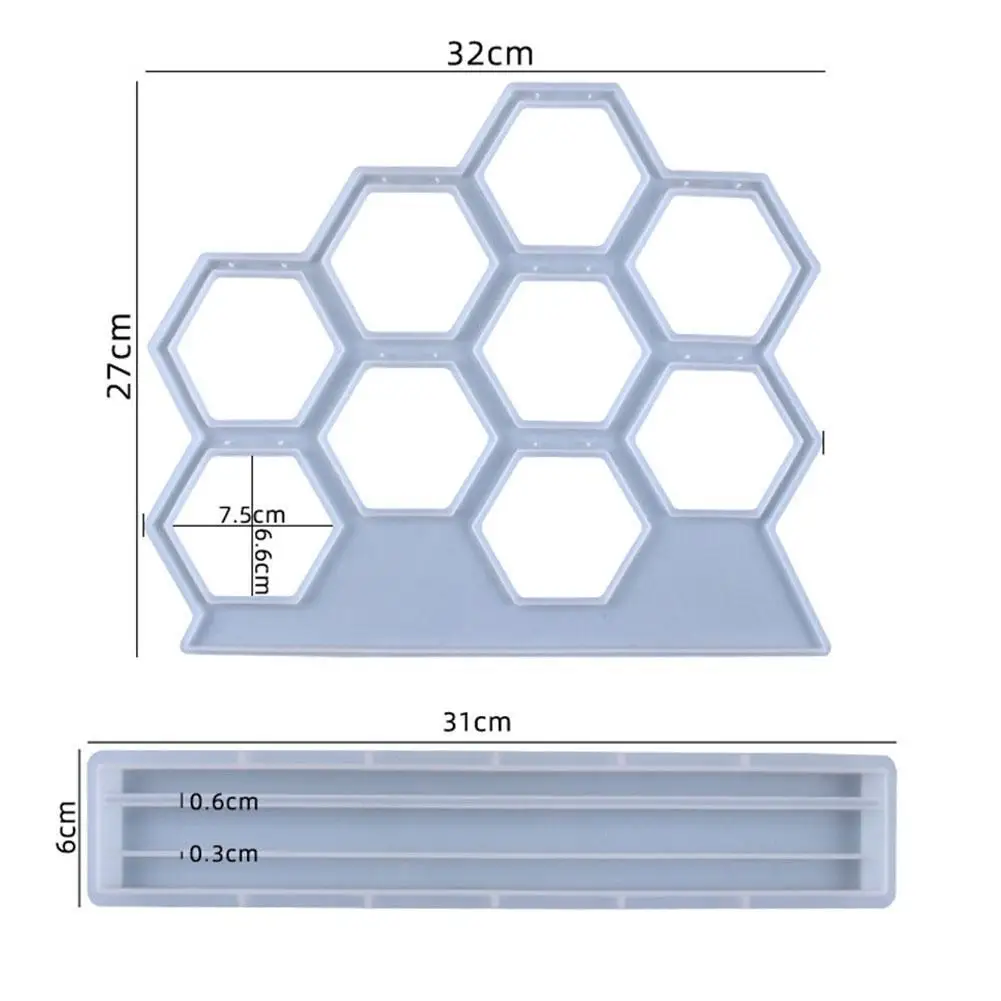 

Silicone Mold For Hanger DIY Crystal Epoxy Resin Mold Hexagonal Earring Hanger Hollow Mold For Resin Silicone Transparent J4O8