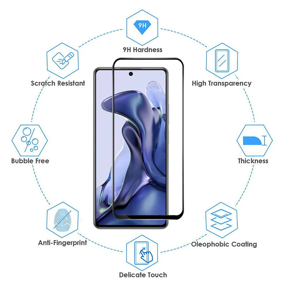 Glass for Mi11T Pro,Mi 11 Lite 5G NE Tempered Glass Mi 12T Pro Xiaomi 11 T Pro Glass Film Mi10T Xiaomi 11T Pro Screen Protector