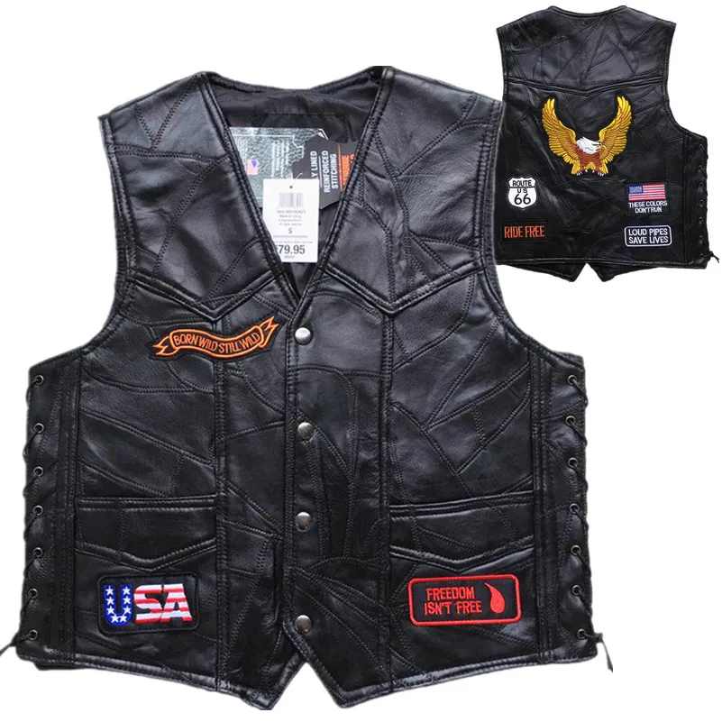 Мужская винтажная мотоциклетная куртка мотоциклетный жилет из натуральной кожи