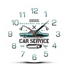 Персонализированные 12-дюймовые часы Mechanic On Duty Car Service настенные часы с печатью под дерево, ремонт автомобилей, для магазина, гаража, цветные рисунки