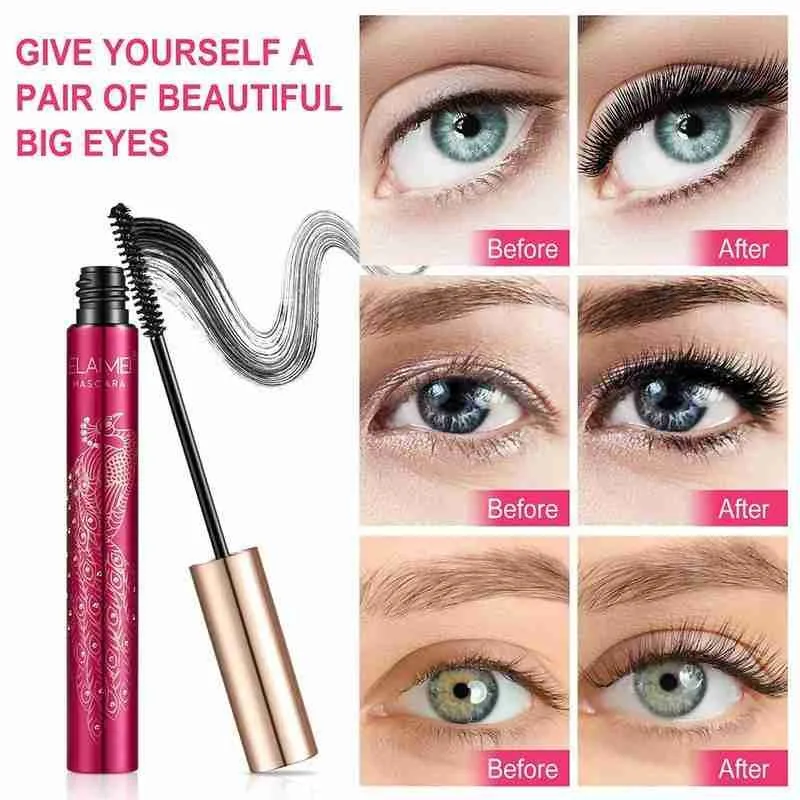 

Peacock Mascara Lengthen Encrypted Curl Waterproof Head Brush Non-smudge Mascara Silicone Long-lasting Eye Makeup Q3G9