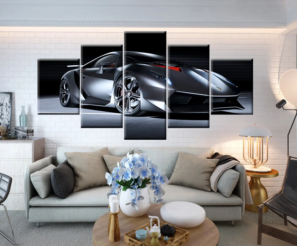 

Canvas Paintings Sports Car Poster Wall Artwork Framework Home Decor 5 Pieces HD Print Picture Living Room Framework