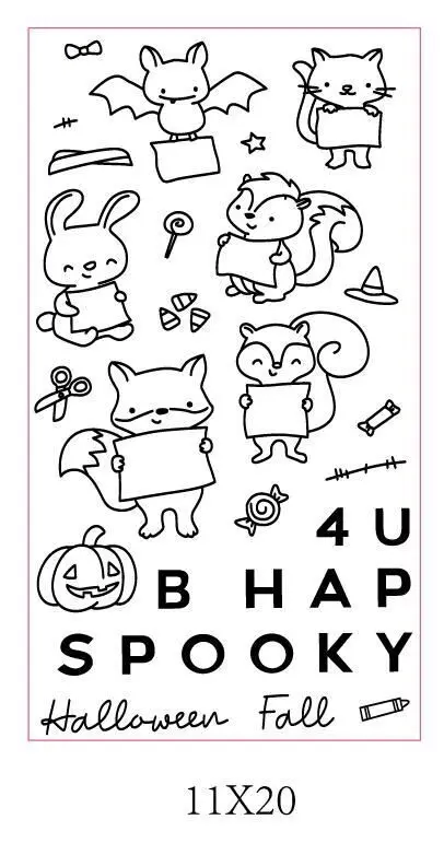 Штамп с мультяшными животными прозрачный штамп для скрапбукинга Прозрачная