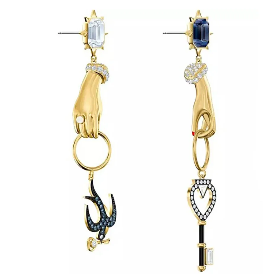 

Drop Earrings For Women Tarot Series Swallow Key Asymmetric Fine Jewelry