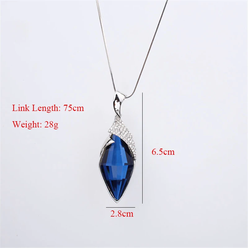 

Star Sweater Chain Blue Grey Stone Korean Necklace Women Shopping Party Jewelry Dress Anniversary Accessories