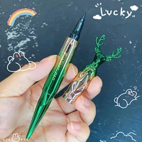 natural green forest matte liquid eyeliner pen black lasting waterproof anti halo dyeing easy to wear soft smooth eye makeup