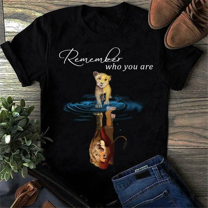 Simba The Lion King Remember кто вы футболка Черная Хлопковая мужская S 6Xl уличная