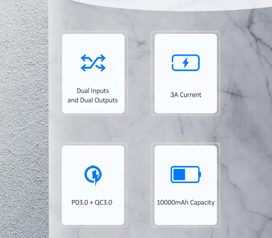 Quick charge power Bank, USAMS 10000 мАч PD Быстрая зарядка power Bank QC 3,0 power Bank type C USB зарядное устройство для iPhone Xiaomi 9 samsung