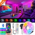 Светодиодная ленсветильник s 5050 RGB, светодиодная лампа с управлением через приложение и Bluetooth, водонепроницаемая гибкая лента 5-30 м, светодиодная Диодная лента для украшения комнаты