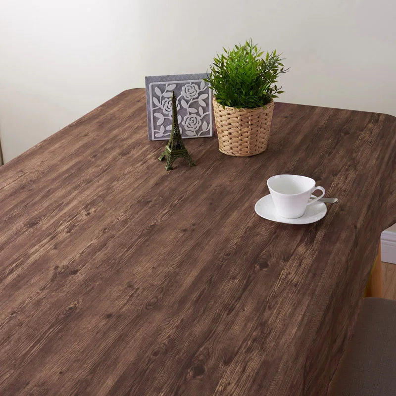 100% Polyester Wood Folding Tablecloth Rectangle Waterproof Oil-proof TeaTables Cover Dinning Table Decoration Naperon De | Дом и сад