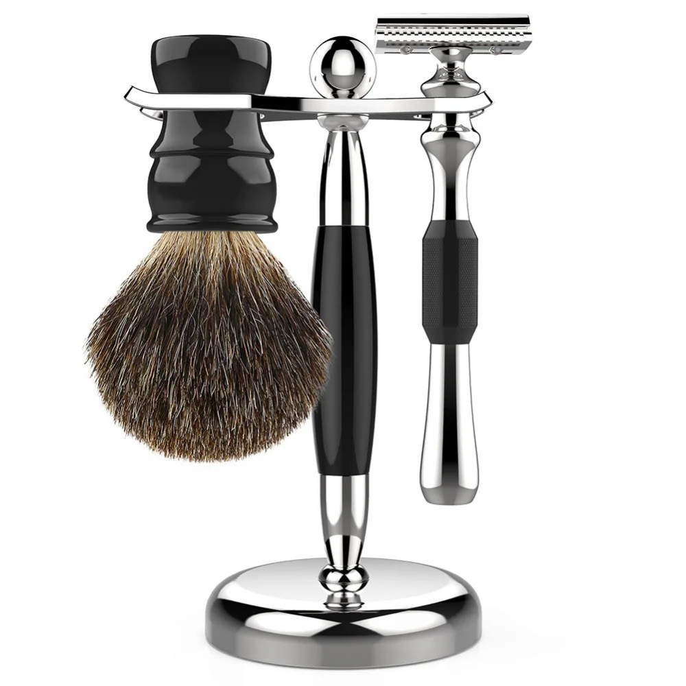 

Safety Razor Stand holder Pure Badger Brush Stand Chroming Steel Handle Stand Shaving Holder High Quality