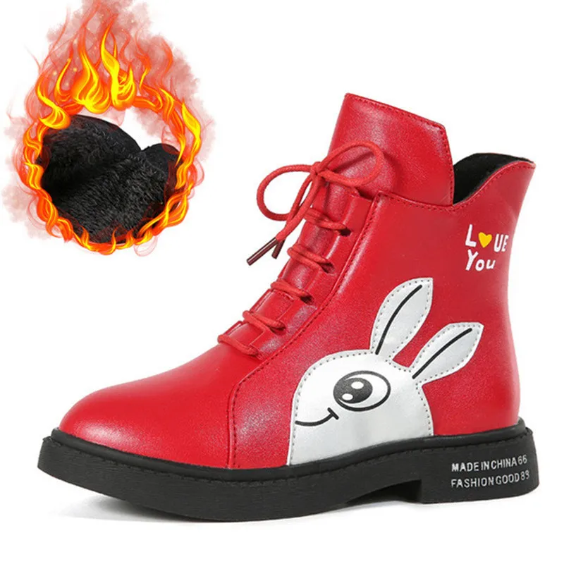 Зимние детские зимние ботинки теплая обувь Короткие Плюшевые на плоской подошве