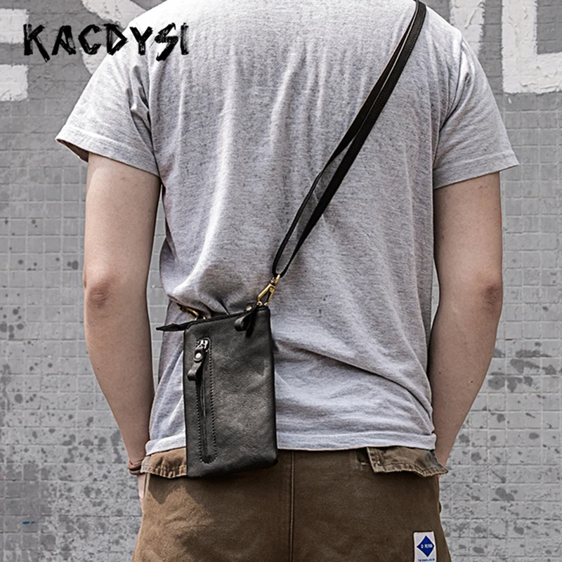 Мужская сумка мессенджер из натуральной коровьей кожи дизайнерская маленькая