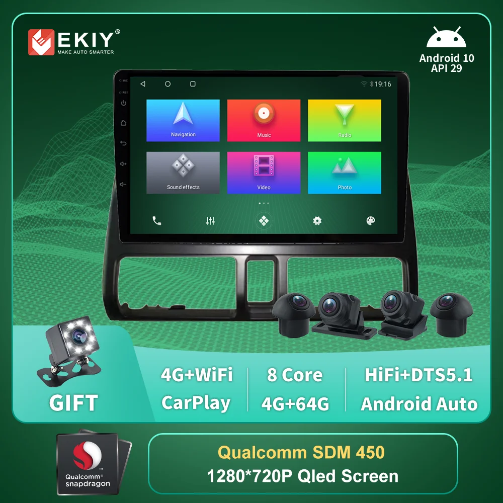 

For Honda CR-V CRV 2 2001-2006 Car Radio Autoradio Navigation GPS Multimedia Video Stereo Player Android 2din Carplay 360 Camera