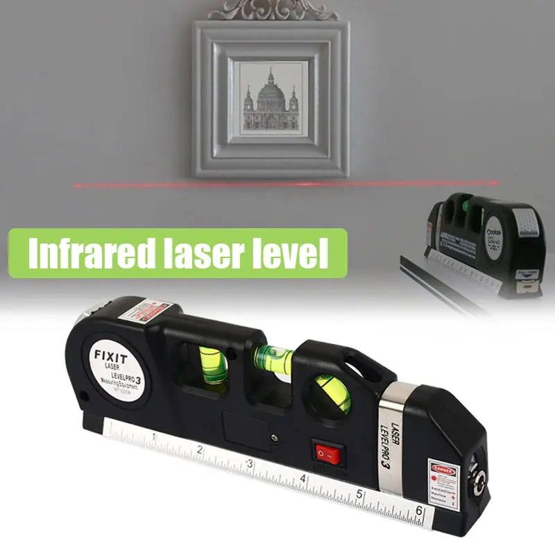 Измерение угла черная прочная измерительная линейка уровень лазерного уровня