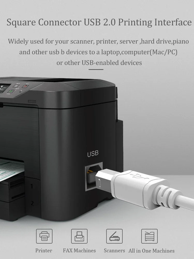Высокоскоростной кабель Choseal USB 2 0 PrintType B типа папа-папа A для принтера HP Canon Dell Epson