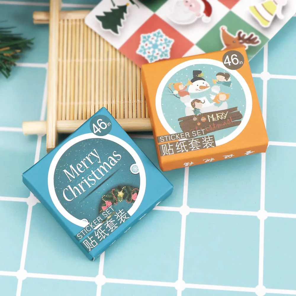46 шт./кор. Счастливого Рождества Мини бумажные наклейки украшения DIY дневник в