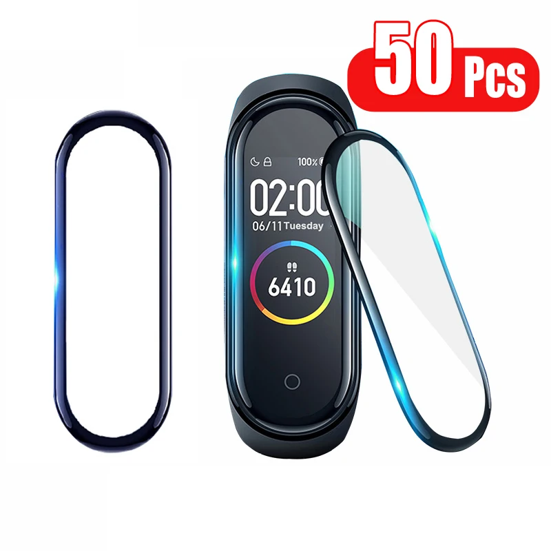 50 шт./упак. пленка для Xiaomi Mi Band 6 5 4 защитная на экран с полным покрытием экрана