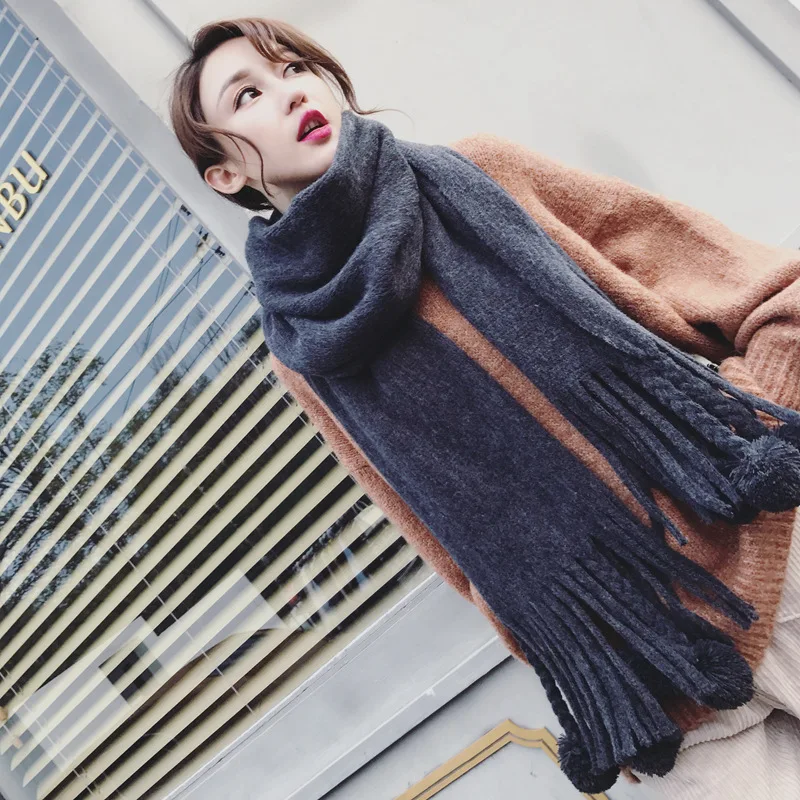 USPOP женский шарф зимний толстый теплый новый цвет большой длинный Женская шаль из