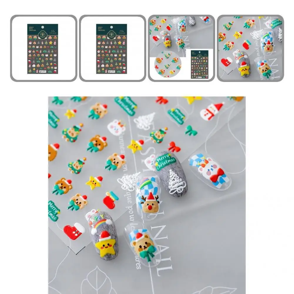 

Exquisite Nail Decals Christmas Patterns Ultra Thin Xmas Snow Flake Snowman Nails Art Sticker Nail Slider Nail Sticker