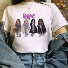 Футболка женская с коротким рукавом, Повседневная модная рубашка с буквенным принтом Bratz, в стиле Харадзюку, уличная одежда с графическим принтом, Y2k, лето 2021