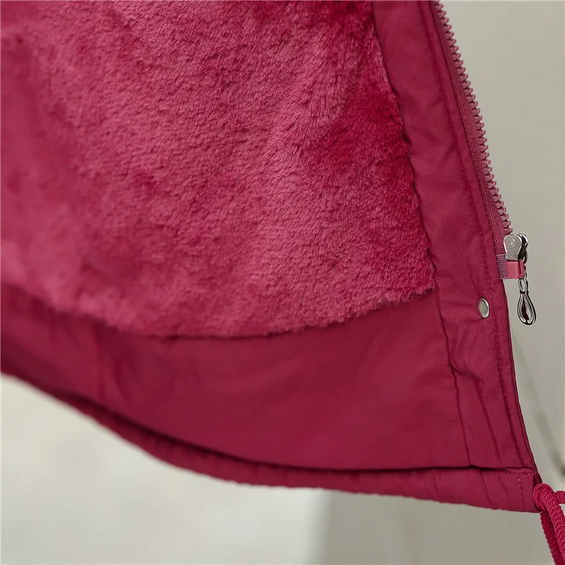 

2020 Winter Korean Outwear Middle-aged Elderly Women's Embroidered Padded Coat Fur Collar Hooded Cotton-padded Overcoat L912