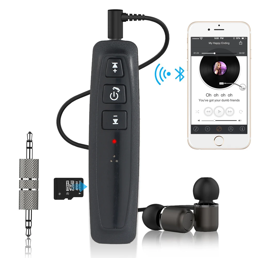 Фото Bluetooth приемник 4 1 Aux 3 5 мм аудио беспроводной адаптер конвертер для наушников