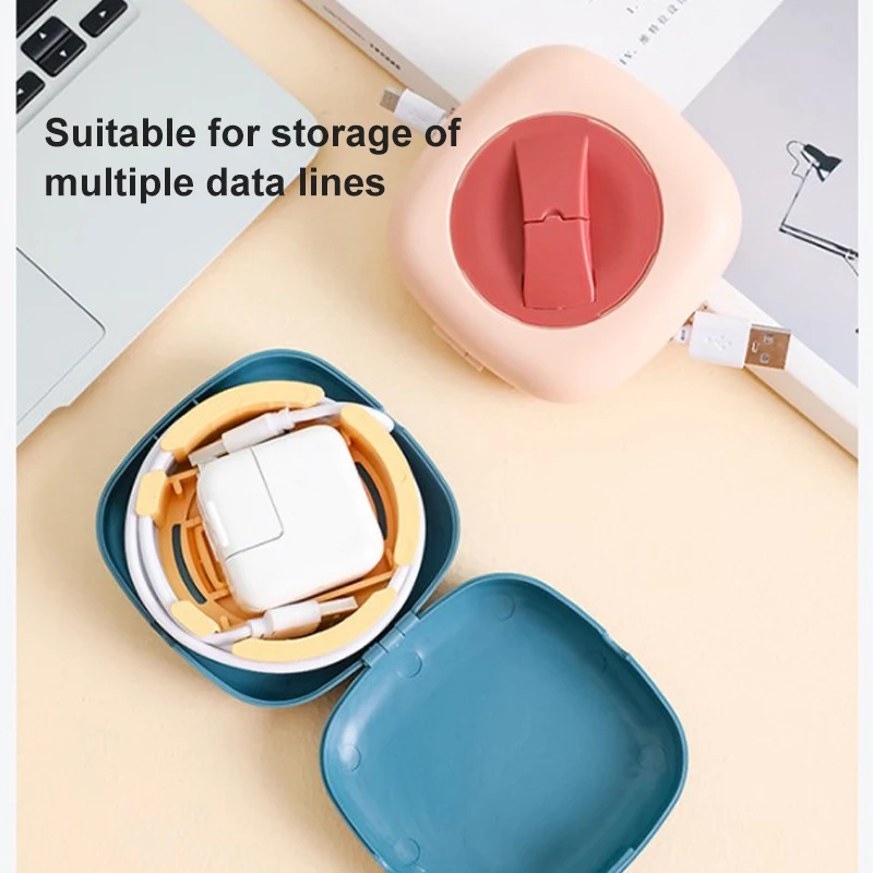 

Rotatable Portable Earphone Cable Data Cable Sorting And Storage Protective Box Rotatable For Sort Out Earphone Charging Cable