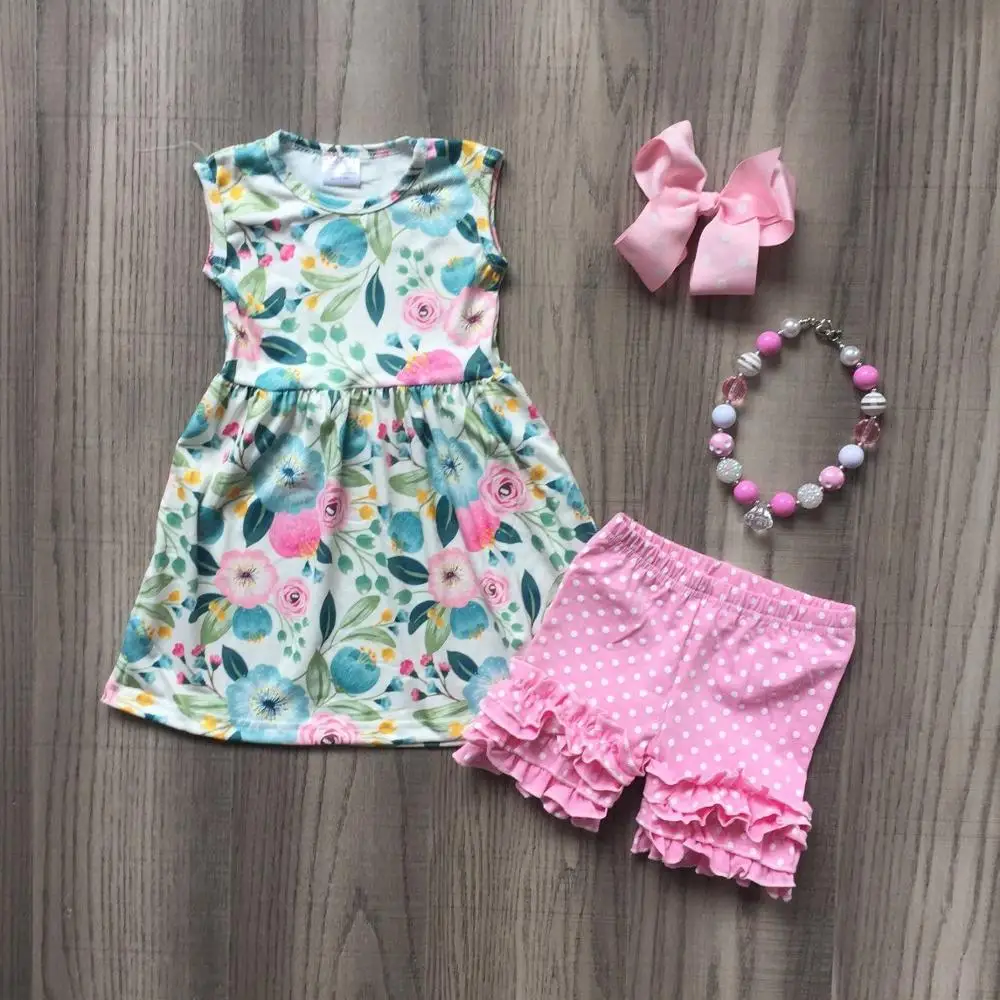 Детская одежда для маленьких девочек детская летние розовые шорты в горошек с