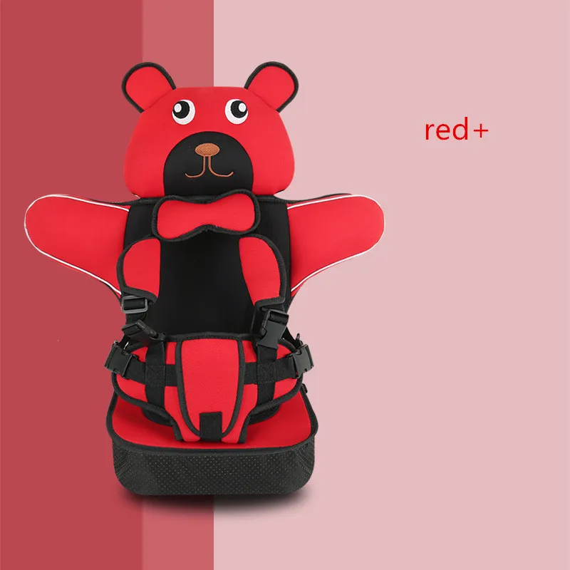 RED WITH Простая детская увеличивающая подушка для детского ремня безопасности детское не автомобильное портативное автомобильное сиденье Подушка для детей от 0 до 12 лет - Цвет: RED WITH
