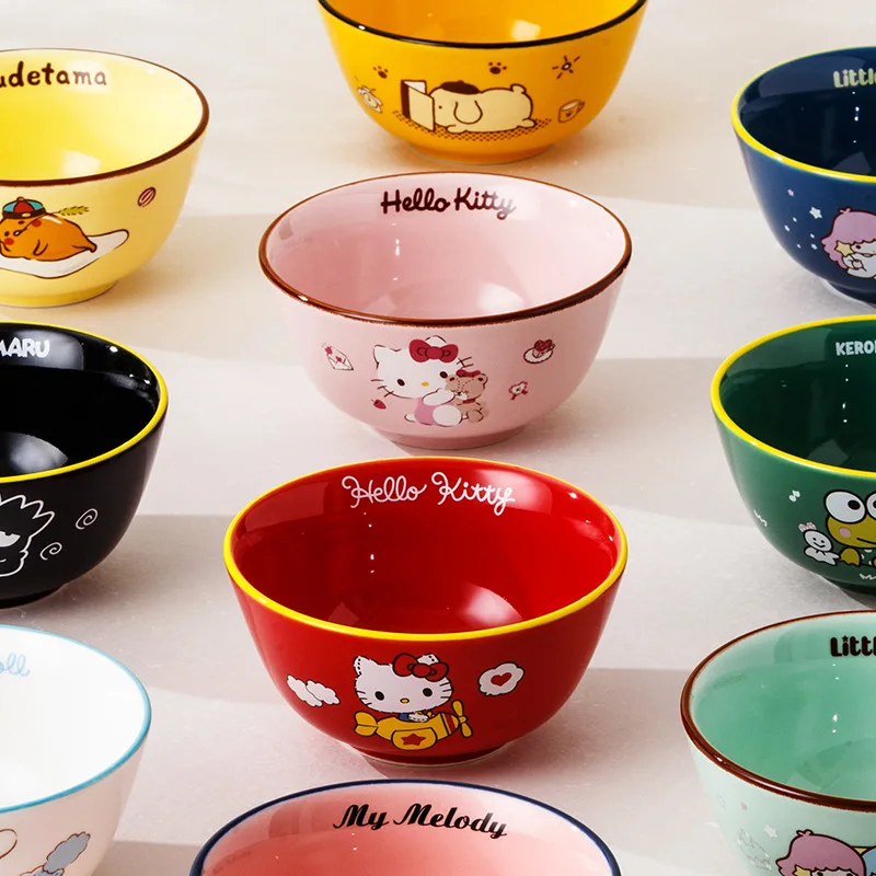 Sanrioed Mymelody HelloKittys Cinnamoroll LittleTwinStars Gudetama maru KEROPPI керамическая миска Милая мультяшная