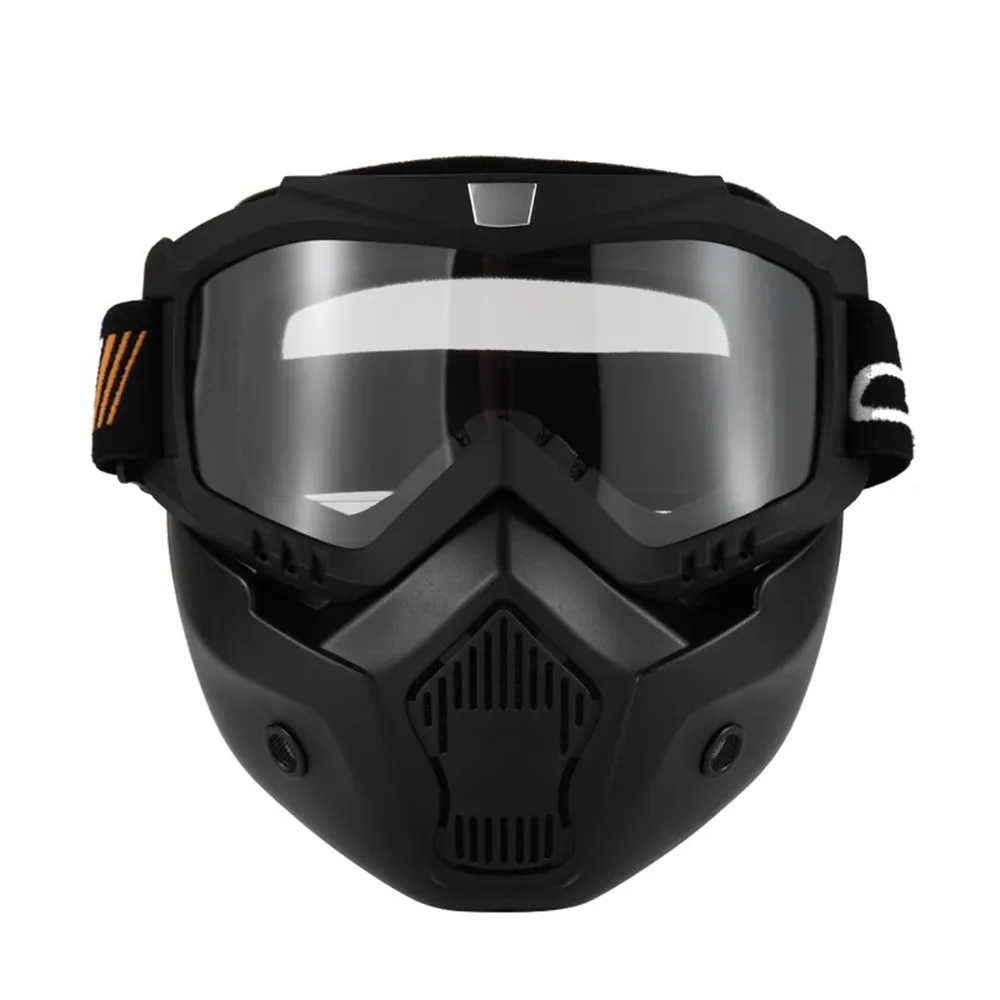 Горячая новинка маска Mortorcycle Съемные очки и рот фильтр для открытого лица шлем